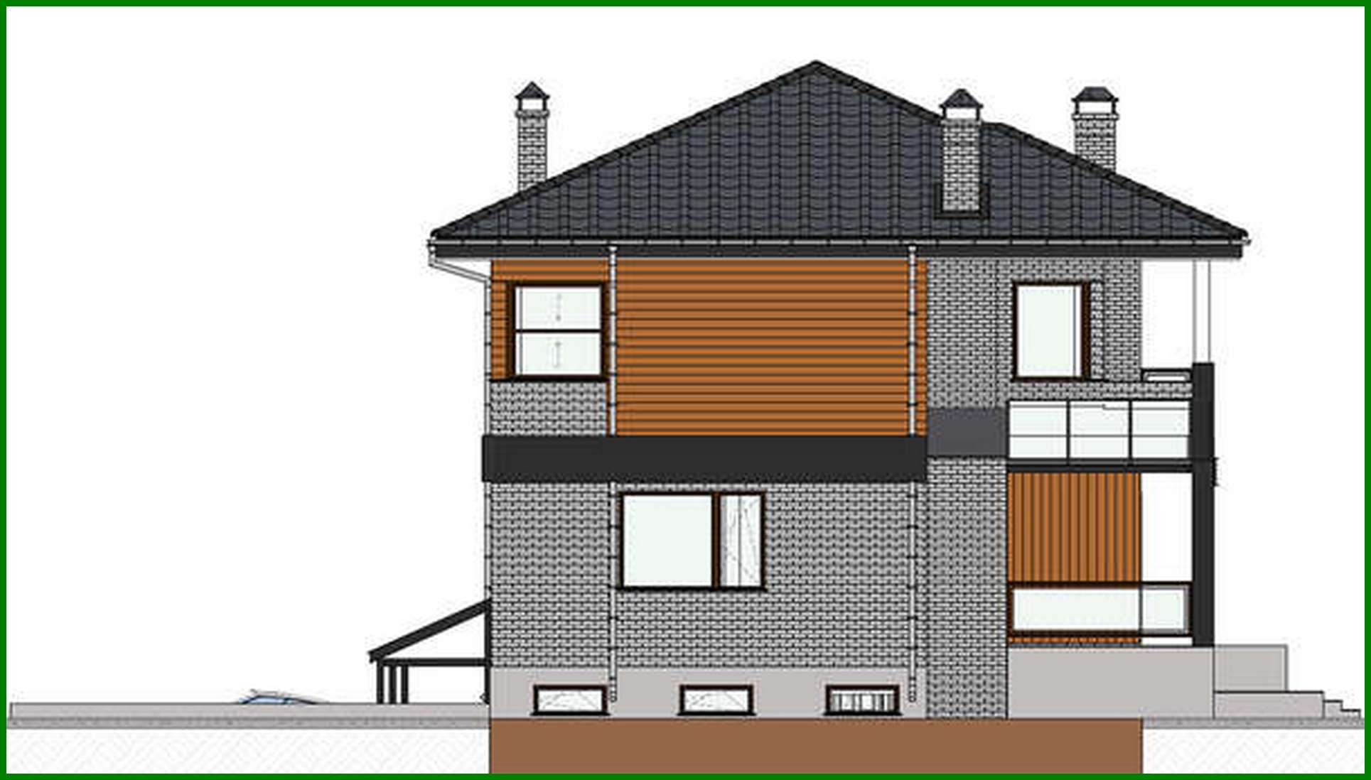 Visualization gallery - Two-story cottage with an underground garage