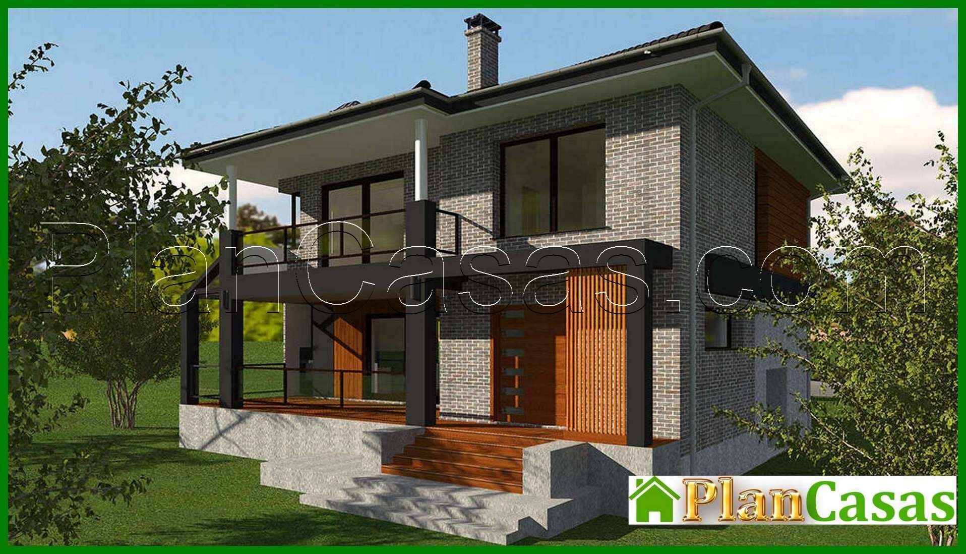 Two-story cottage with an underground garage house plan