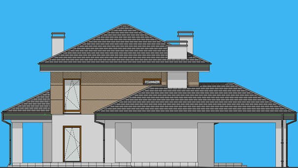 Visualization gallery - The project of a two-story house for a large family with an area of 188 square meters with four bedrooms