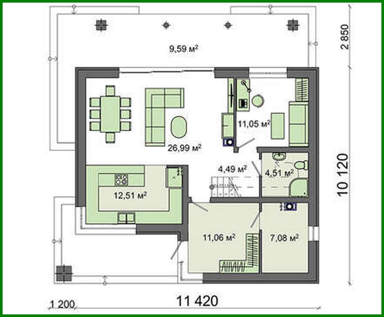 Visualization gallery - The project of a compact two-story cottage with an area of 174 square meters. m with black and white exterior
