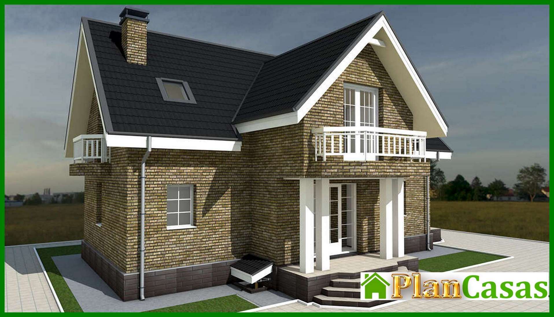 The project of a two-story house with an area of 167 square meters. m with bay window and second light house plan