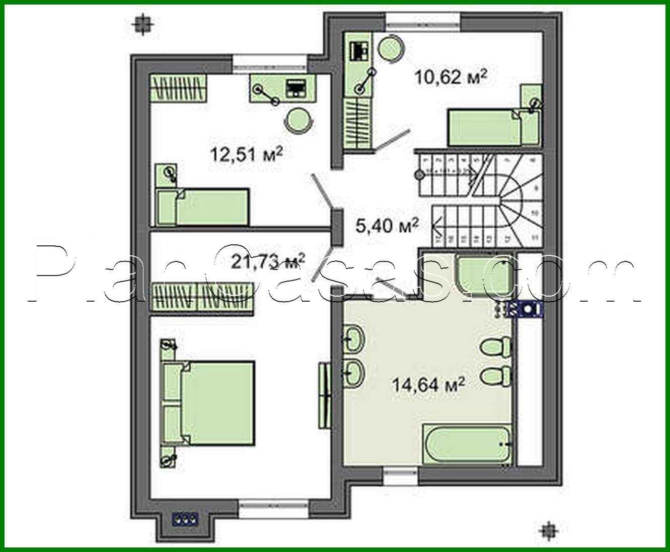 Galería de visualizaciones - Proyecto de una casa de campo de dos plantas de 135 m² con exterior colorido