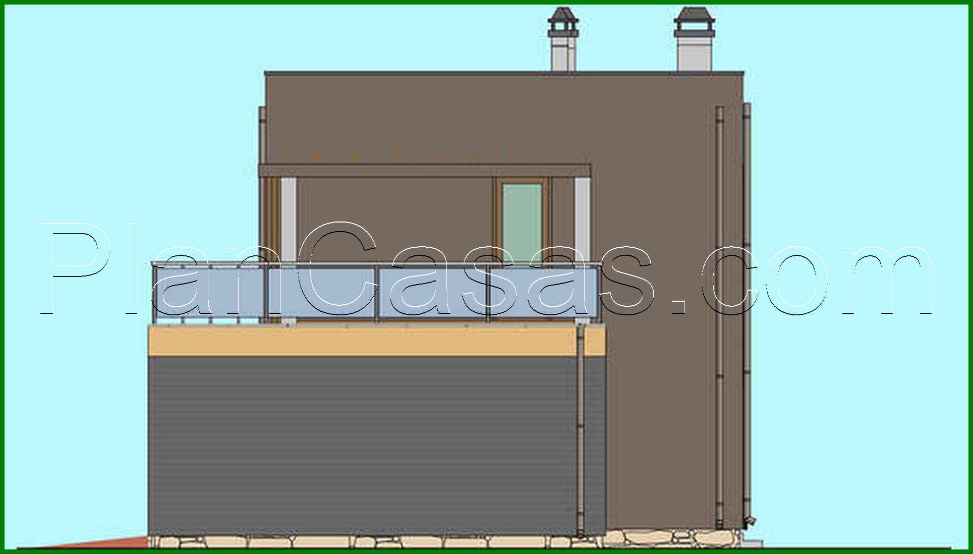 Galería de visualizaciones - Proyecto de una casa de campo de dos plantas de 173 m² con terrazas abiertas en el primer y segundo nivel