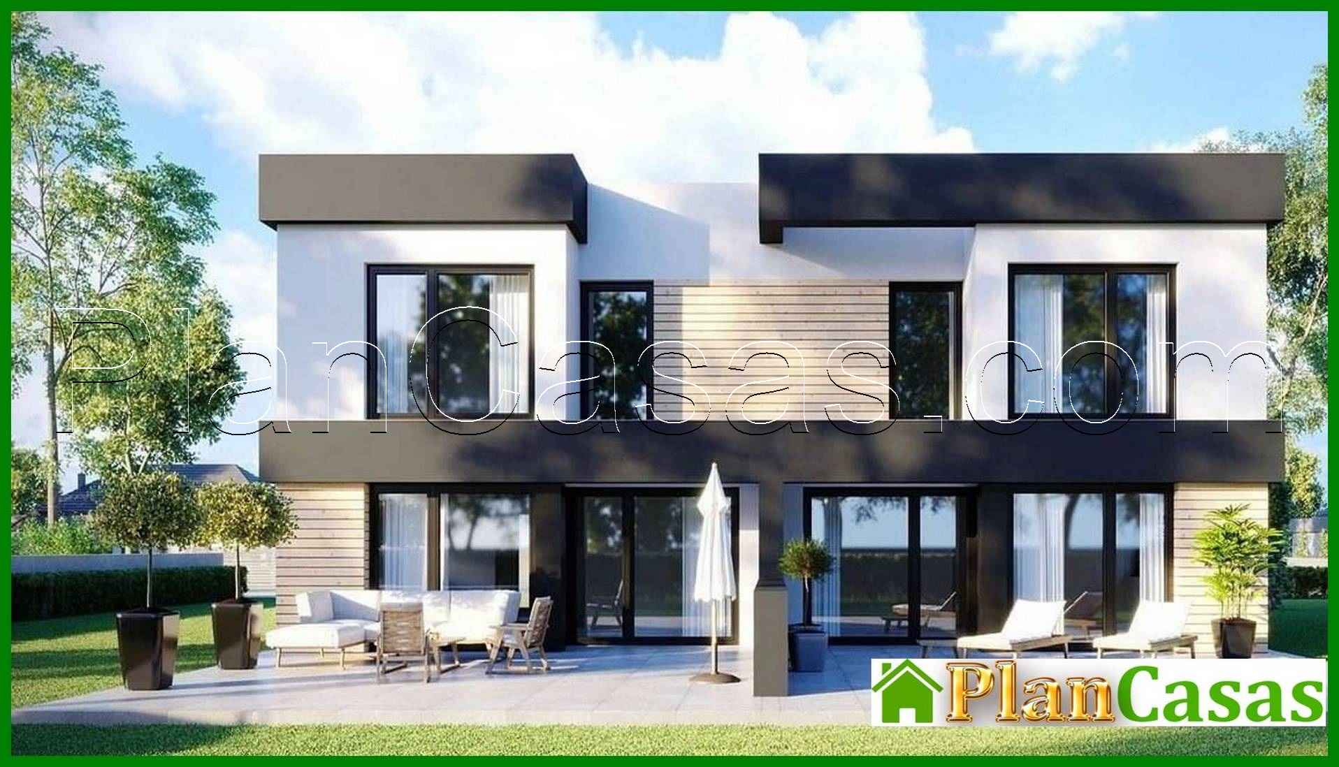 Two-story house with six bedrooms house plan