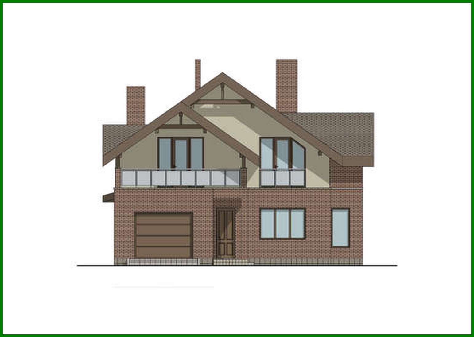 Visualization gallery - The project of a brick cottage with a cellar