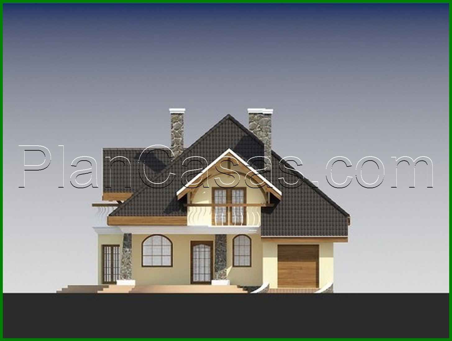 Visualization gallery - Classic beautiful cottage with a cute balcony