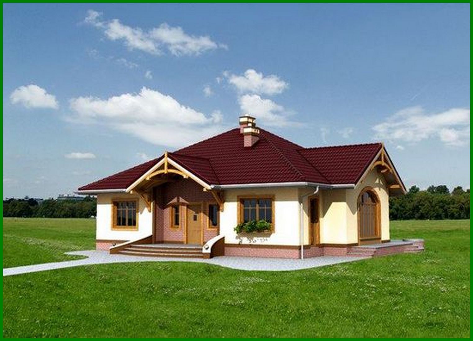 Visualization gallery - One storey house with a sloping roof