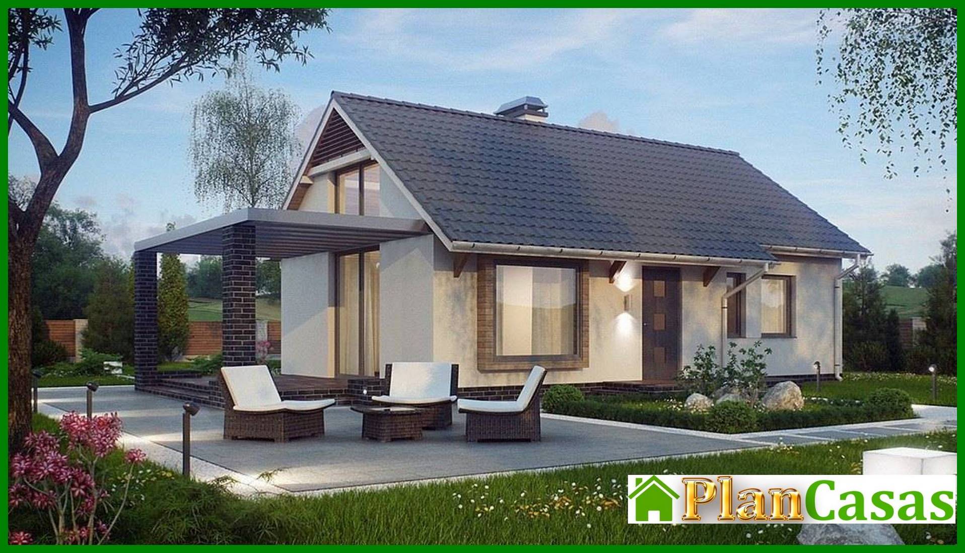 The project of a small one-story cottage house plan