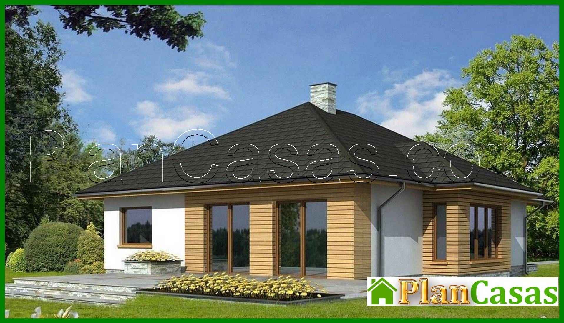 Modern house with a living area of over 100 squares house plan
