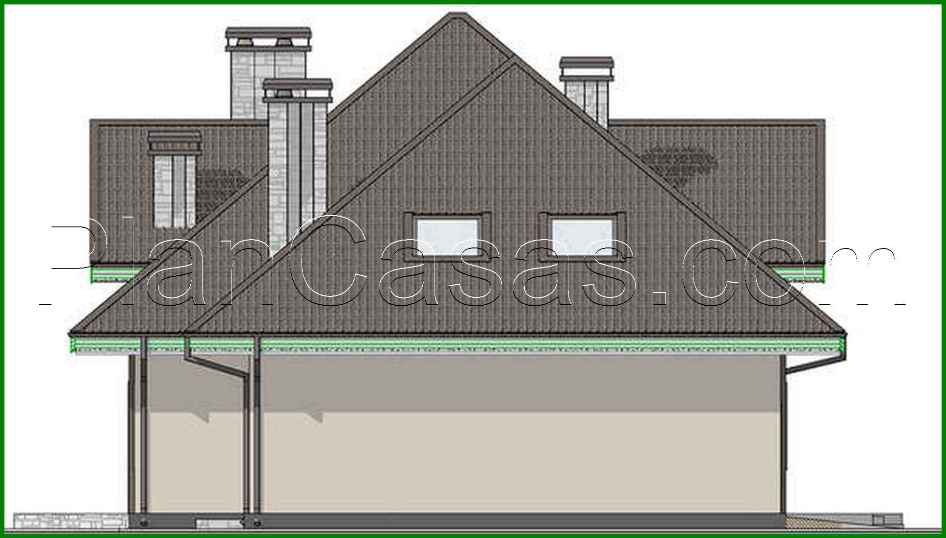 Visualization gallery - The project of a cottage with an attic and bay window with an area of 289 sq.m