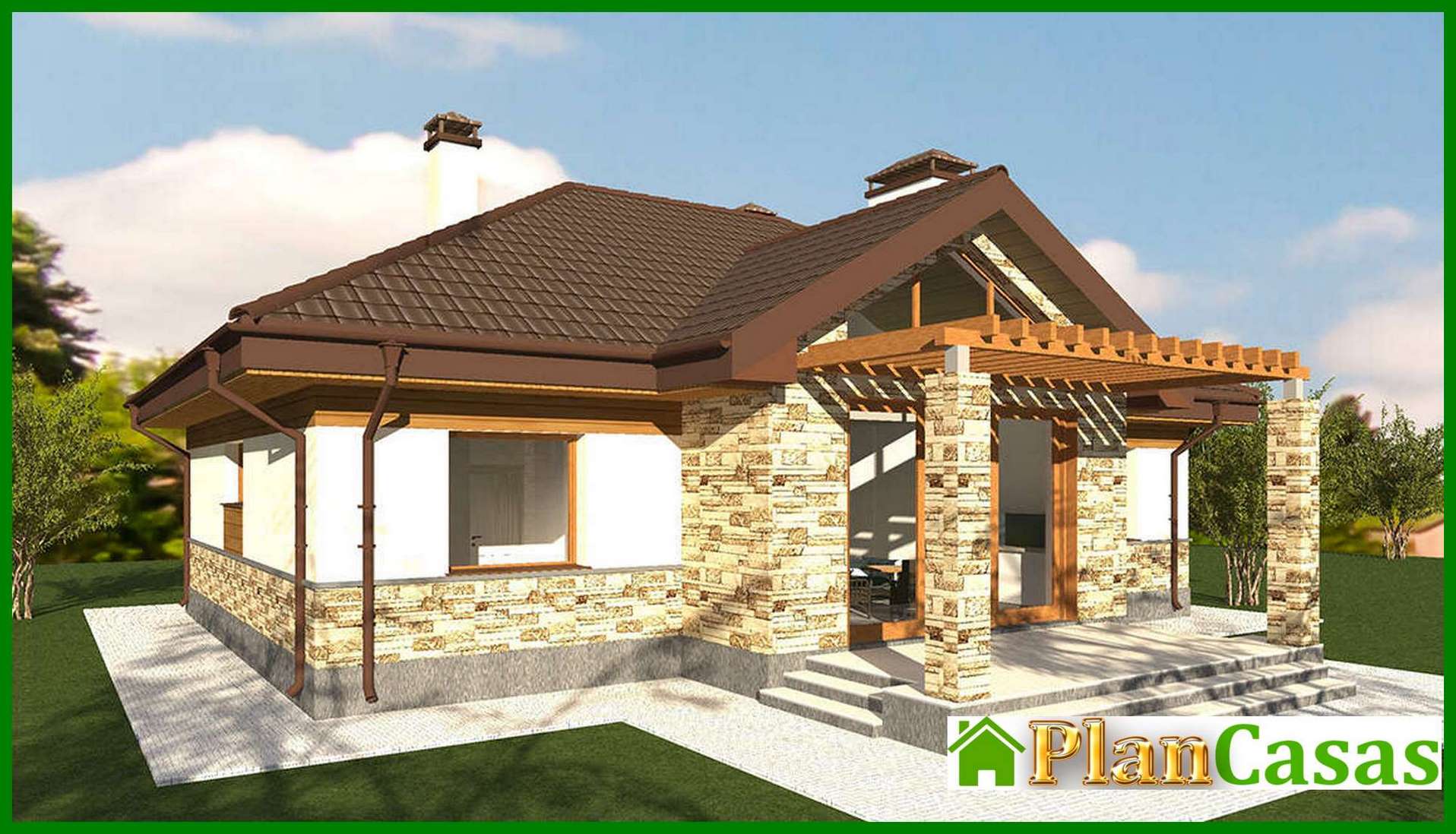 Visualization gallery - The project is an interesting house with an area of 130 square meters. m in chocolate shades