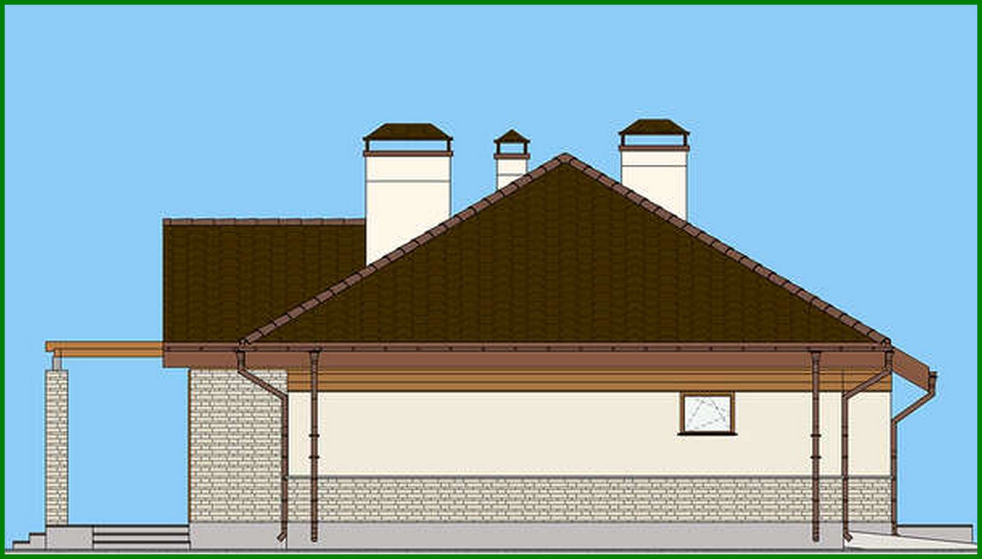 Visualization gallery - The project is an interesting house with an area of 130 square meters. m in chocolate shades