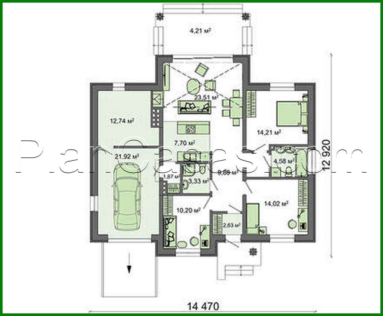 Visualization gallery - The project is an interesting house with an area of 130 square meters. m in chocolate shades