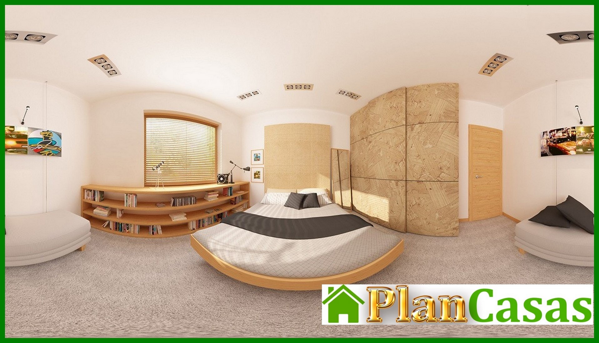 Visualization gallery - Project of a house with a multi-pitched roof, bay window and fireplace