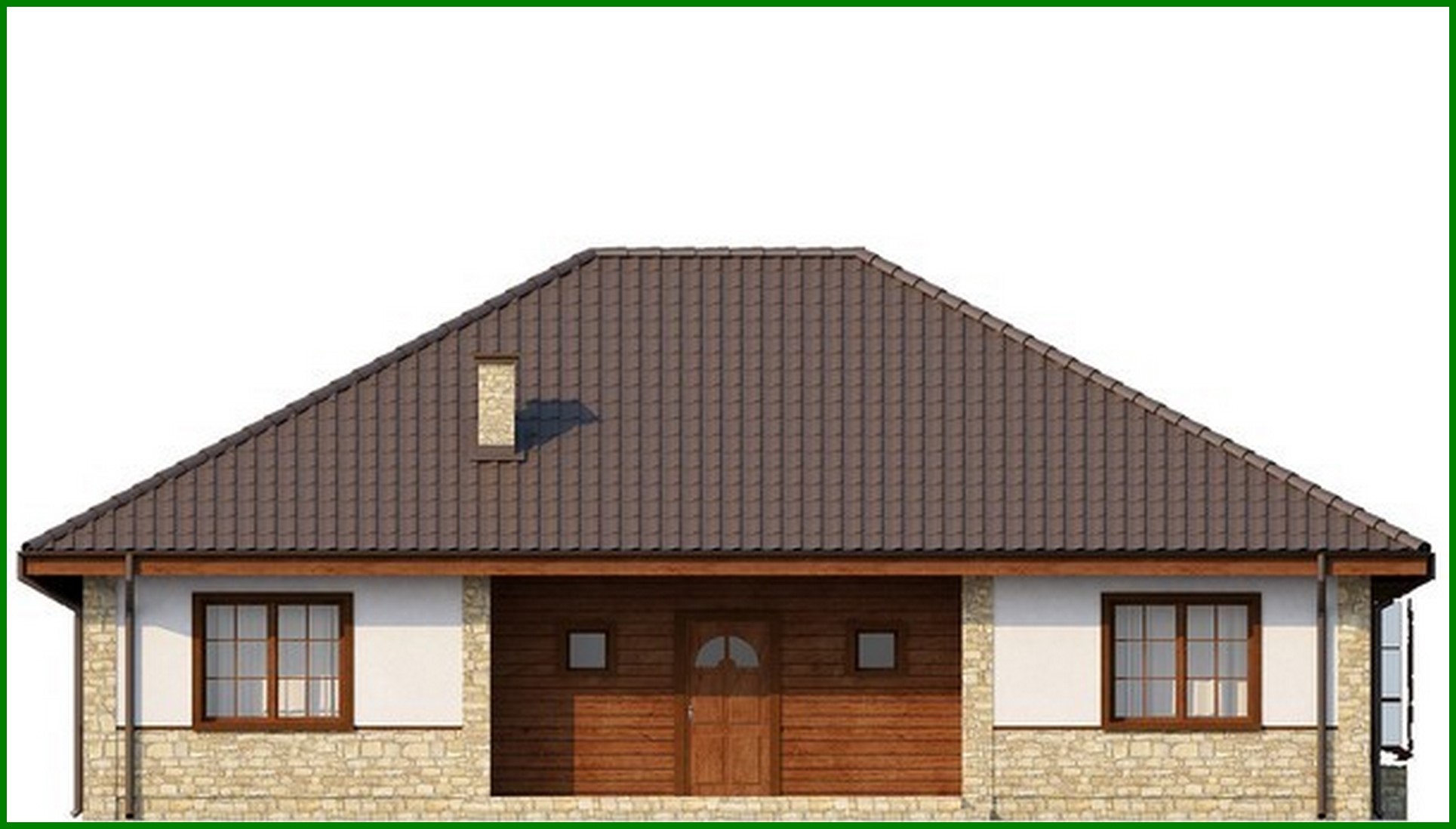 Visualization gallery - Project of a house with a multi-pitched roof, bay window and fireplace