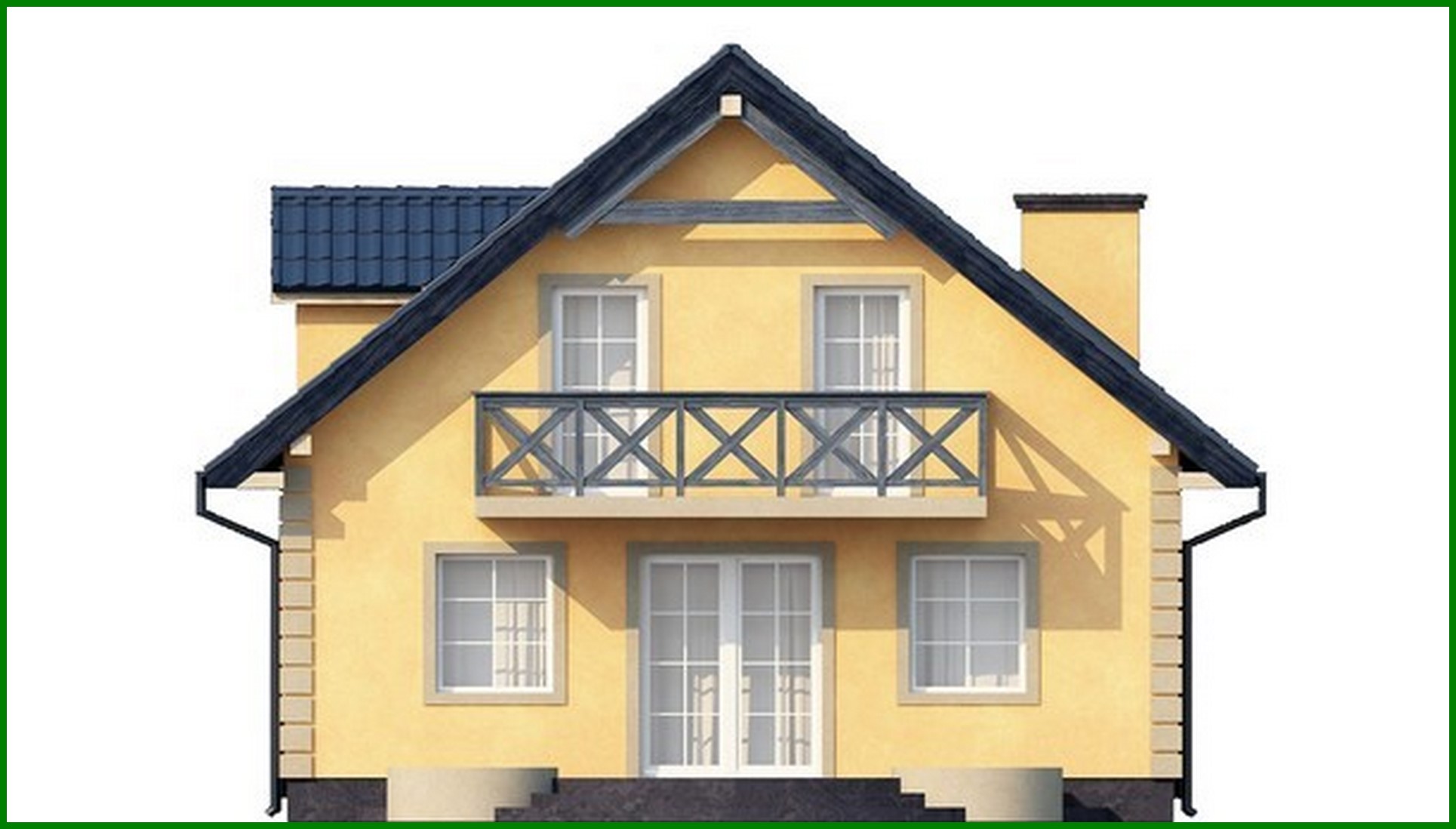 Visualization gallery - Project of a house with a loft in a traditional style