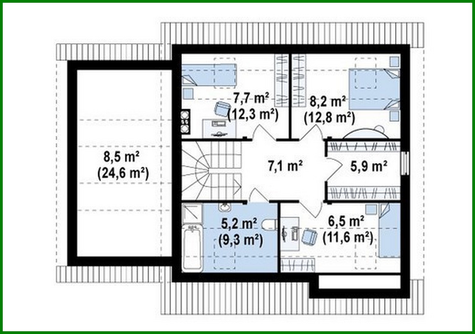 Visualization gallery - The project of a cottage with a garage for one car