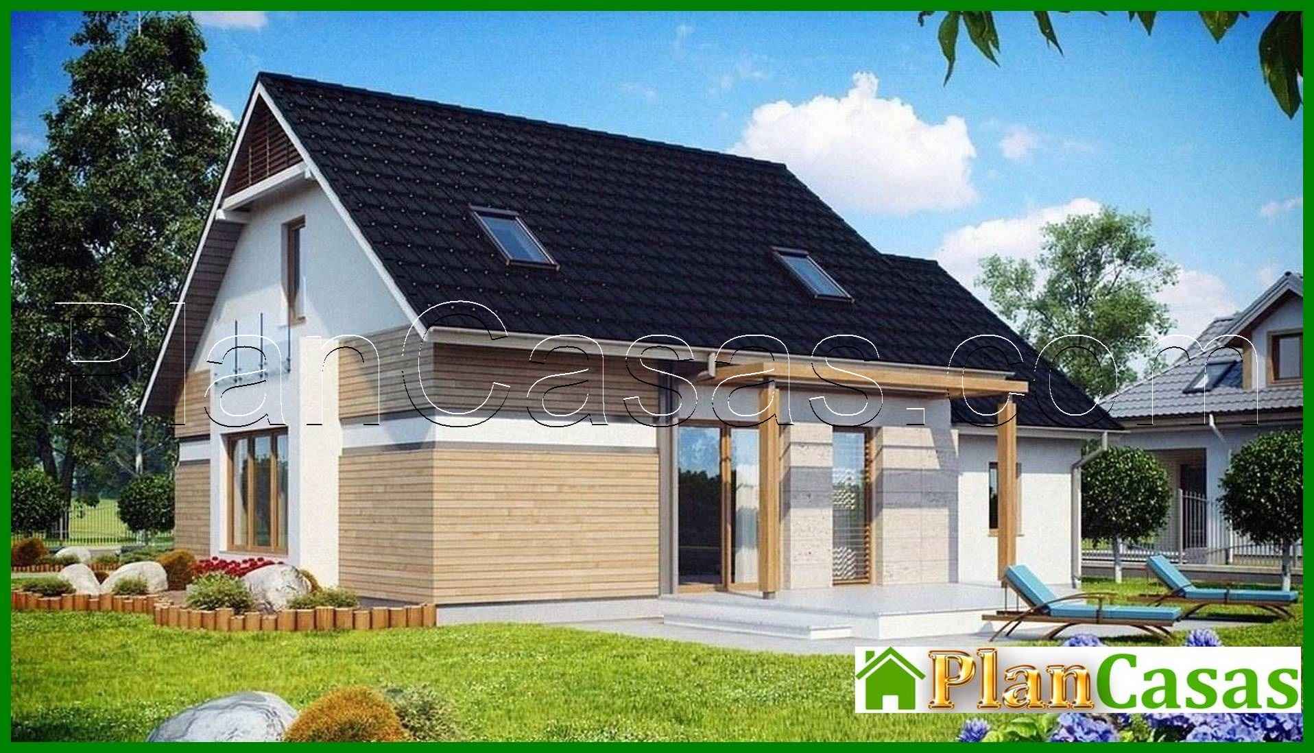 The project of a cottage with a garage for one car house plan