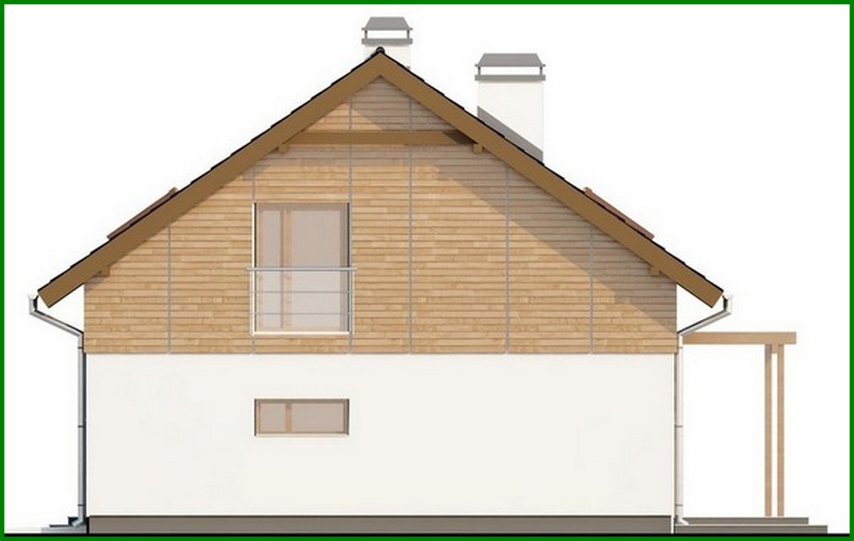 Visualization gallery - Project of a classic cottage with an elongated garage