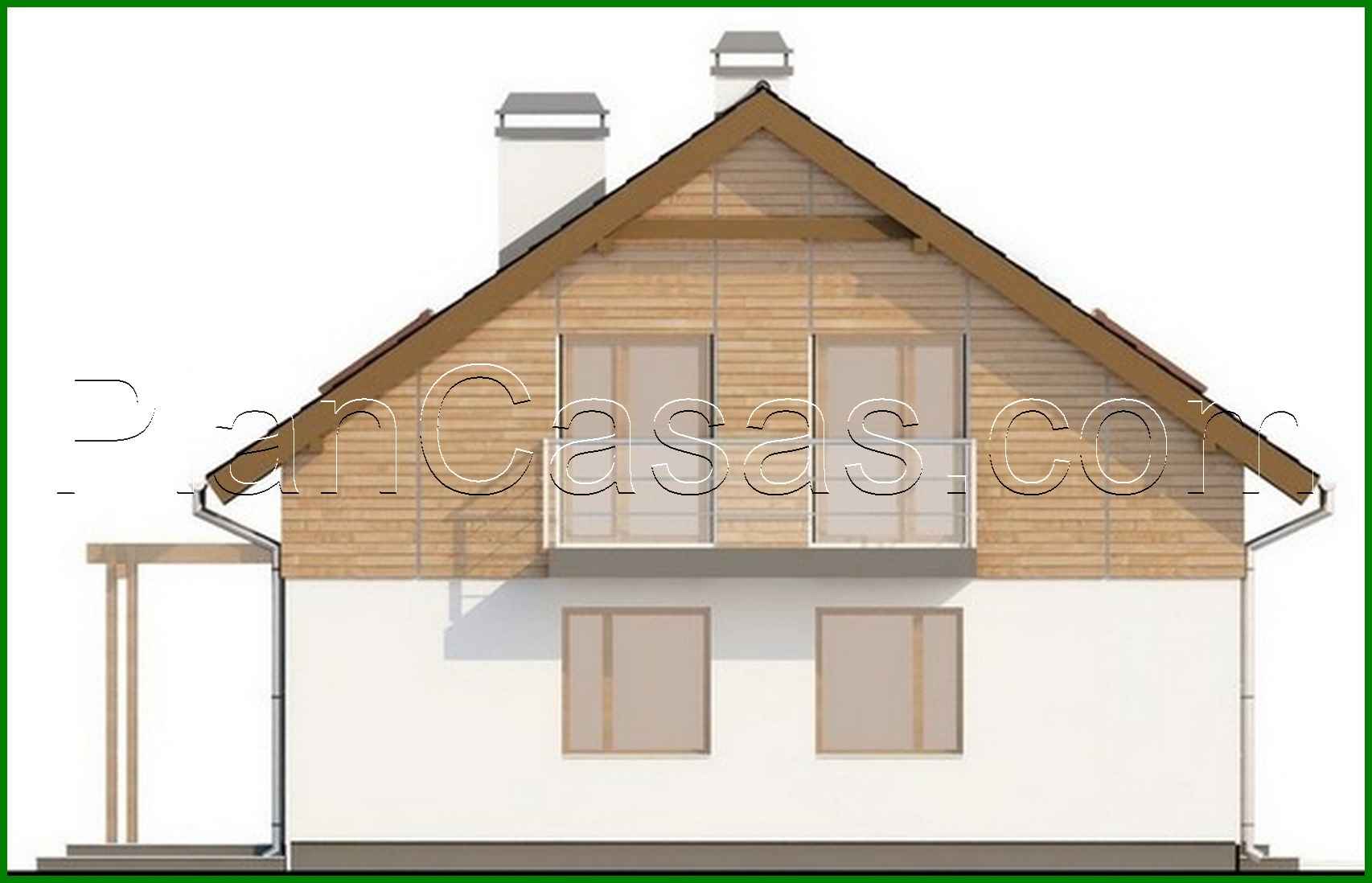 Visualization gallery - Project of a classic cottage with an elongated garage