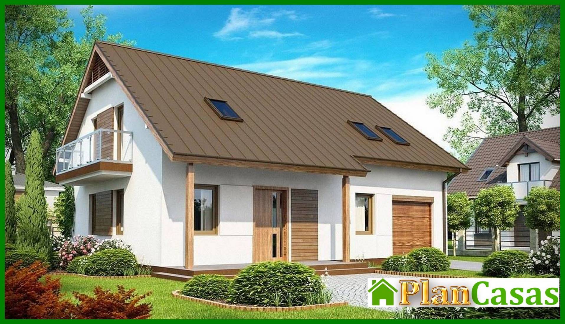 Project of a family house with an attic and with an additional bedroom house plan
