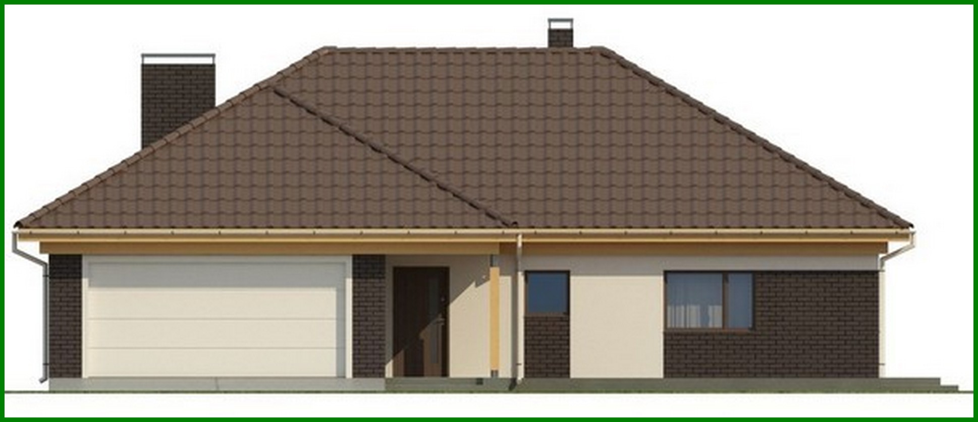 Visualization gallery - The project of a cottage with a garage for two cars