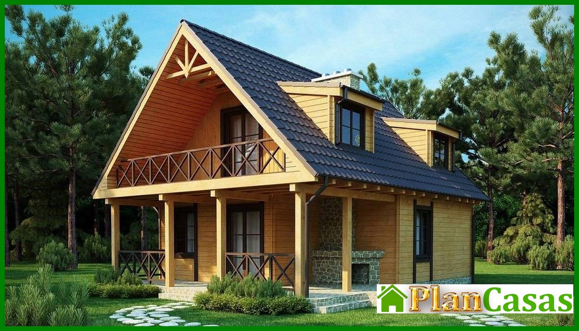 Visualization gallery - House project with an external fireplace