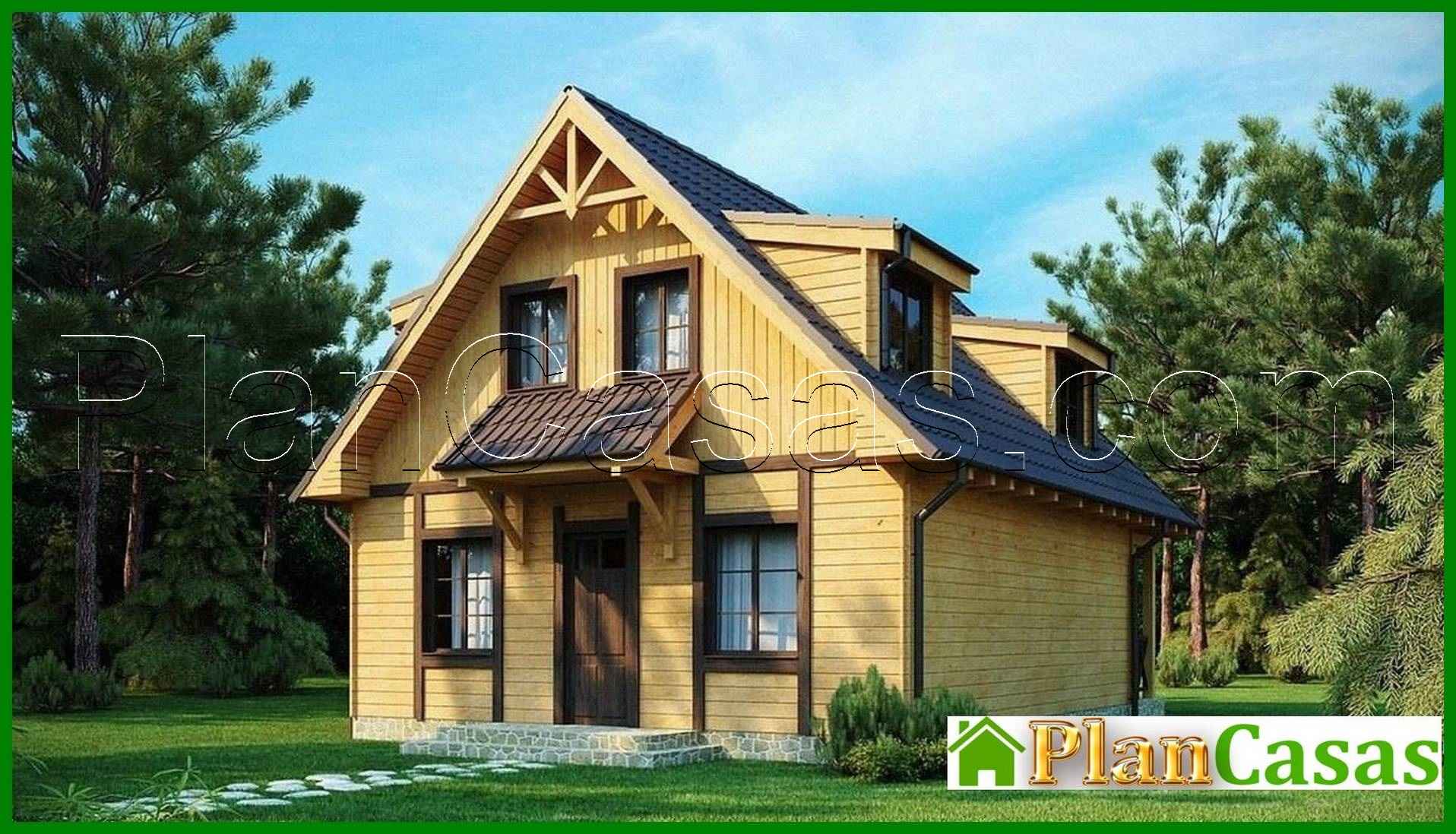 House project with an external fireplace house plan