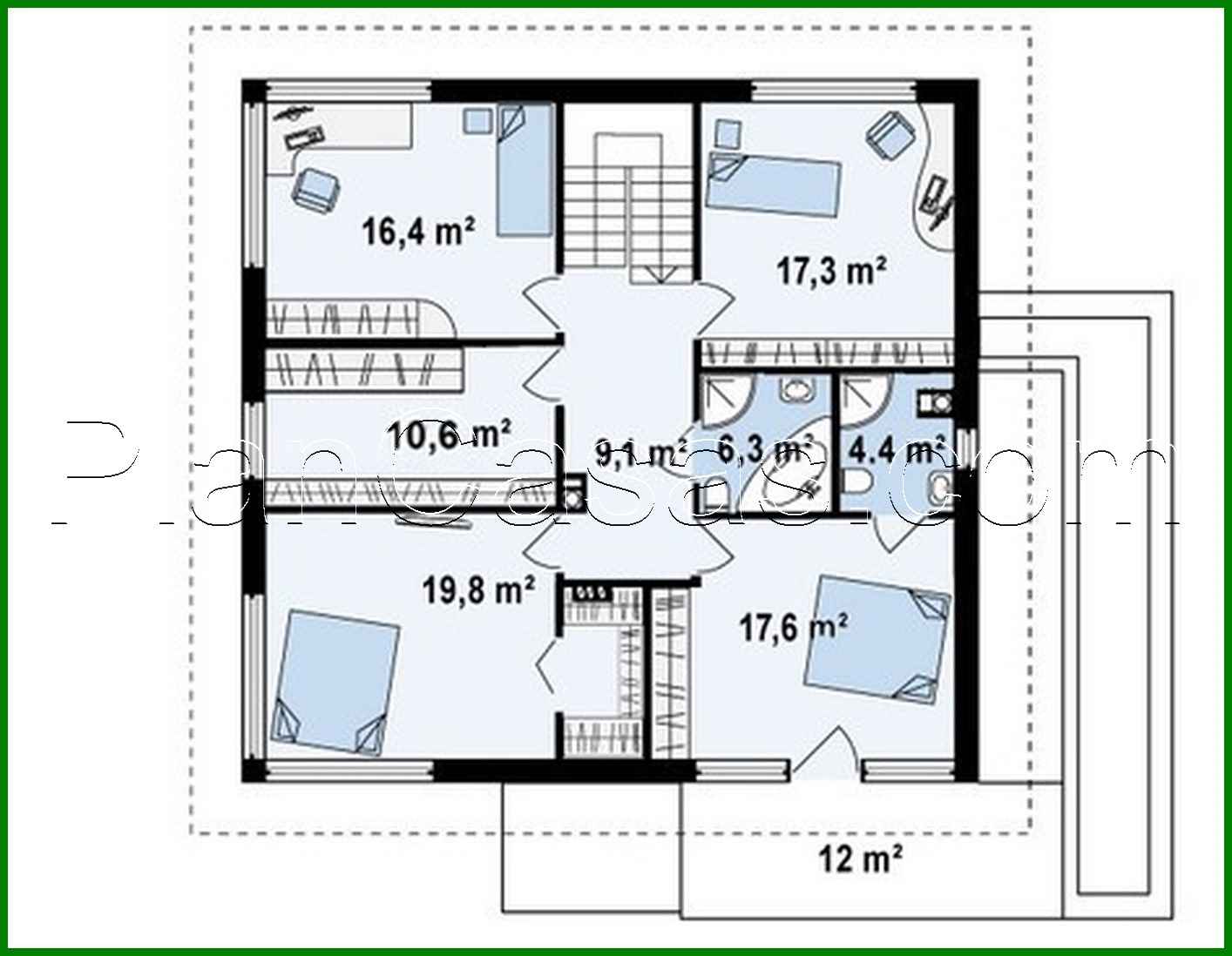 Visualization gallery - House project with a terrace above the garage
