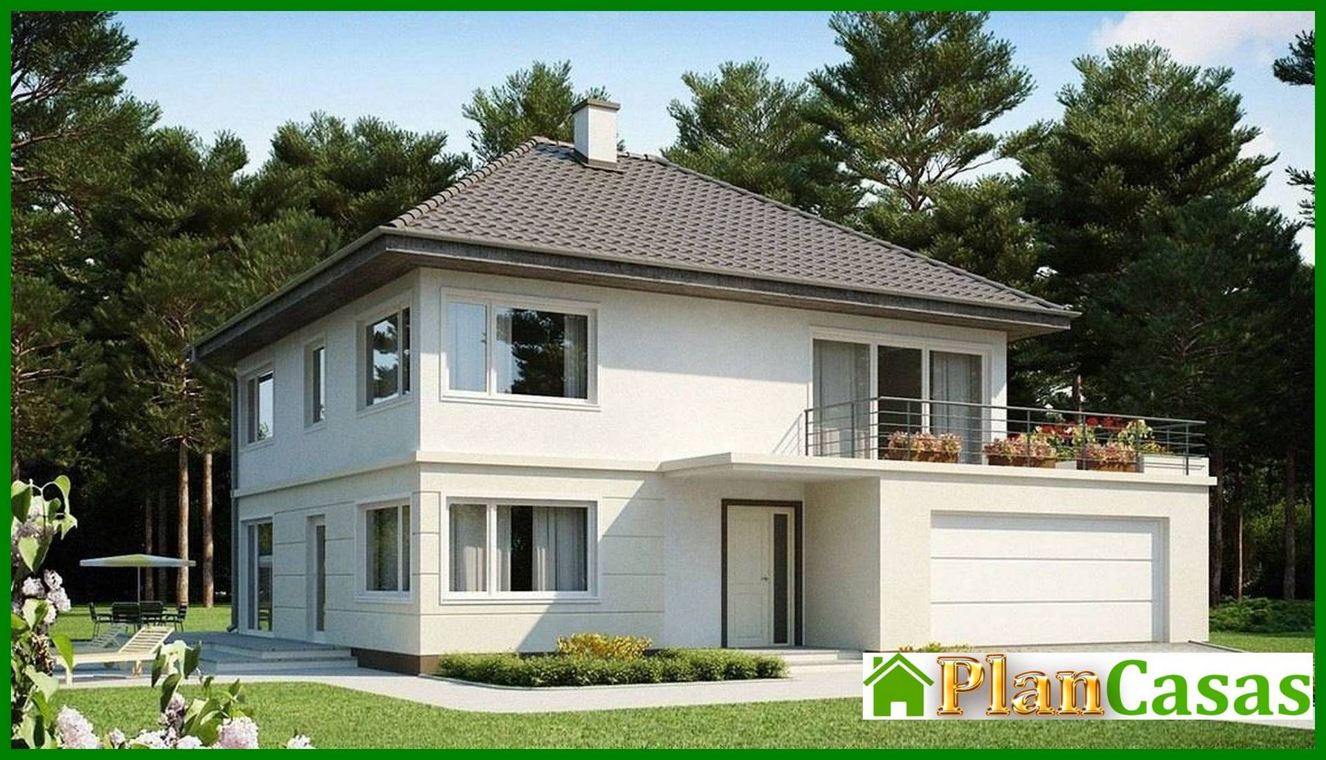 Visualization gallery - House project with a terrace above the garage