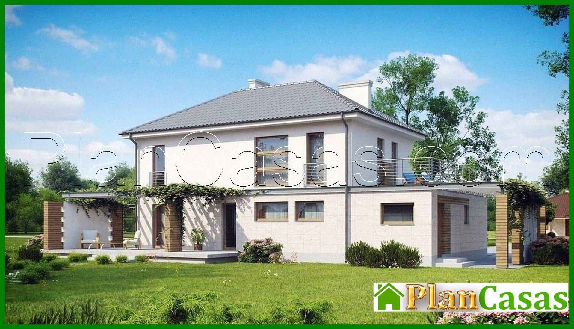 Visualization gallery - The project of a two-story country house with a large terrace