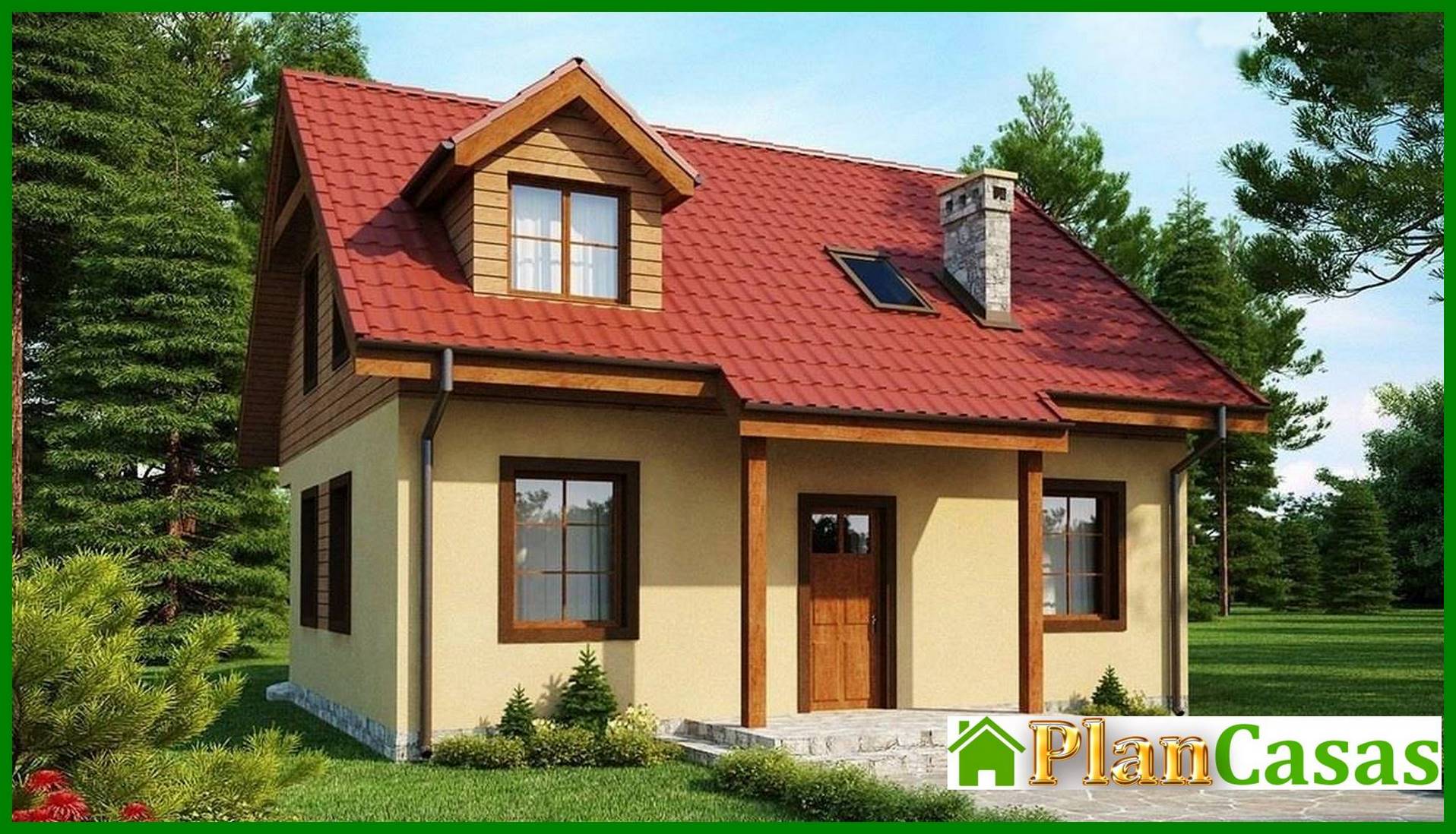 Visualization gallery - House project with fireplace on the terrace