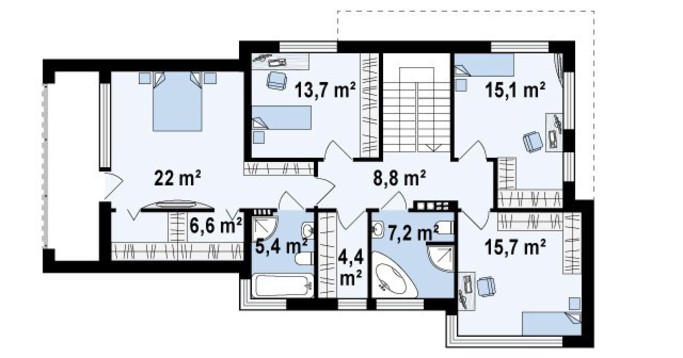 Visualization gallery - The project of a two-story mansion, made in a modern style