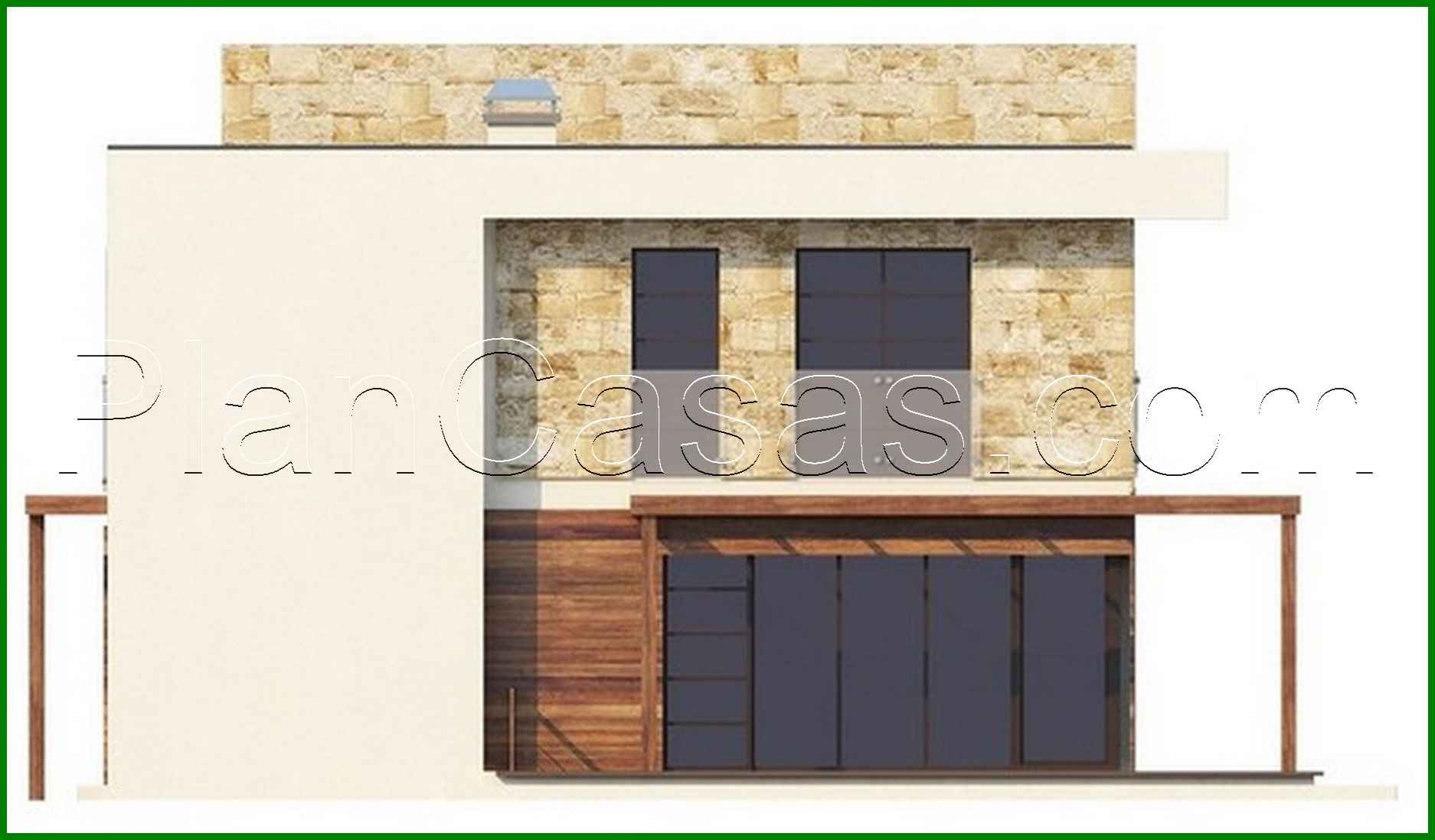 Visualization gallery - The project of a two-story modern cottage with a garage for two cars