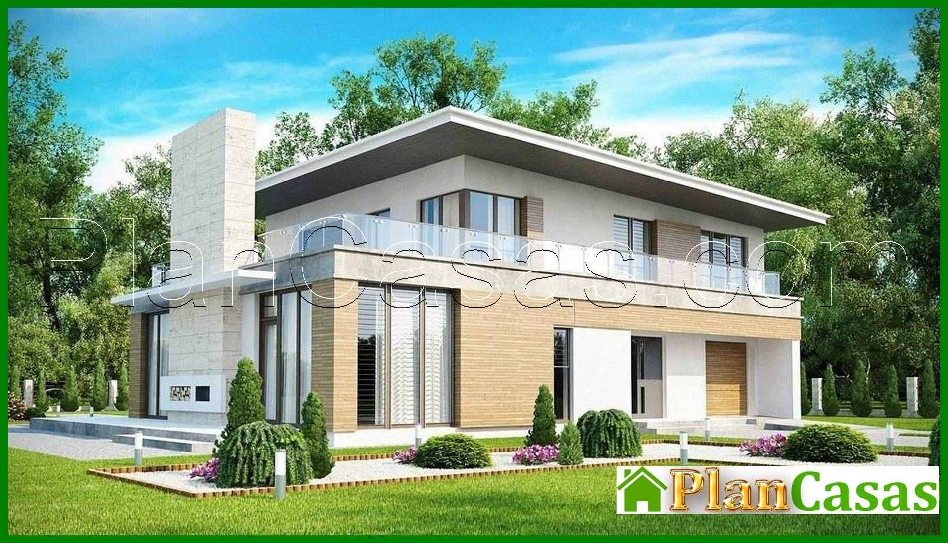 Project of a modern stylish cottage with a flat roof house plan