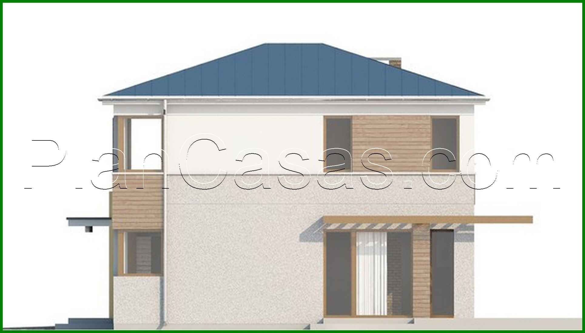 Visualization gallery - Project of a two-story modern house with three bedrooms and a garage