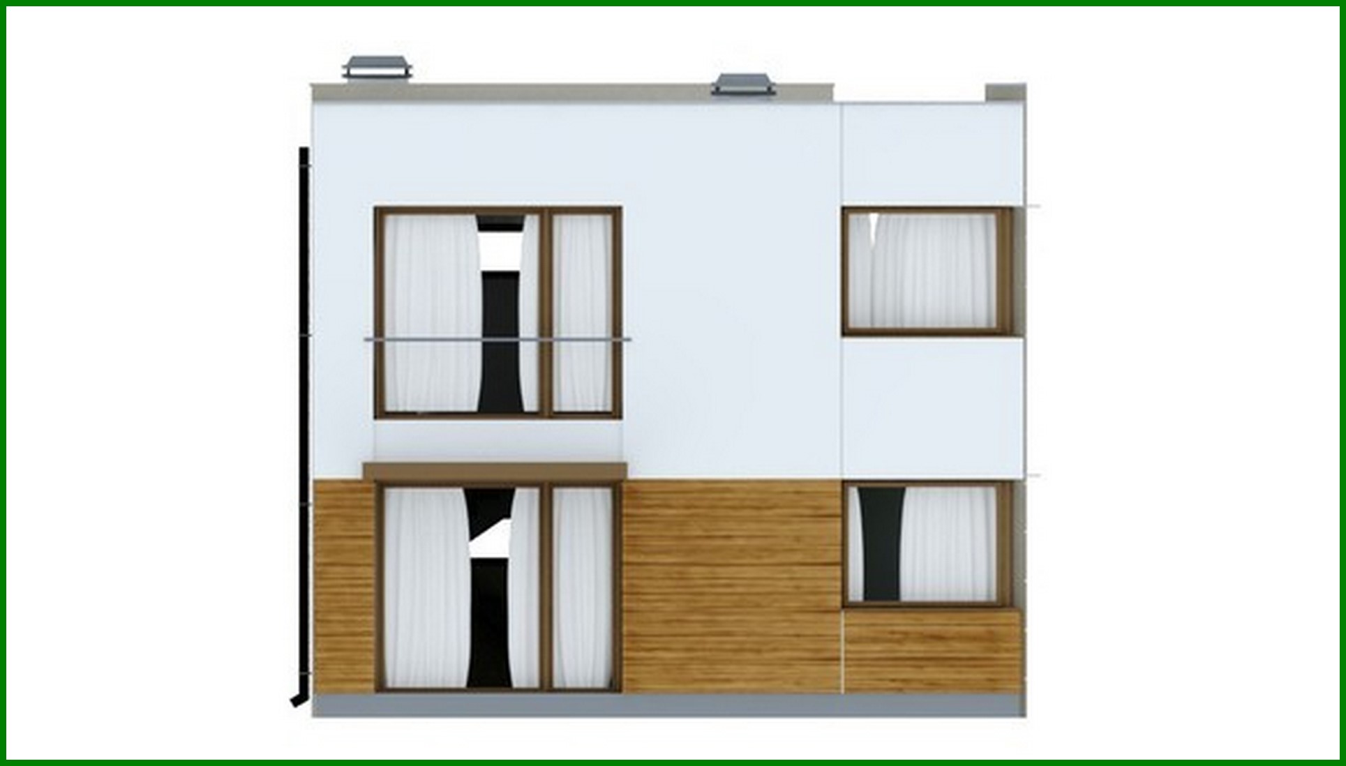 Visualization gallery - The project of a small cottage with three comfortable bedrooms