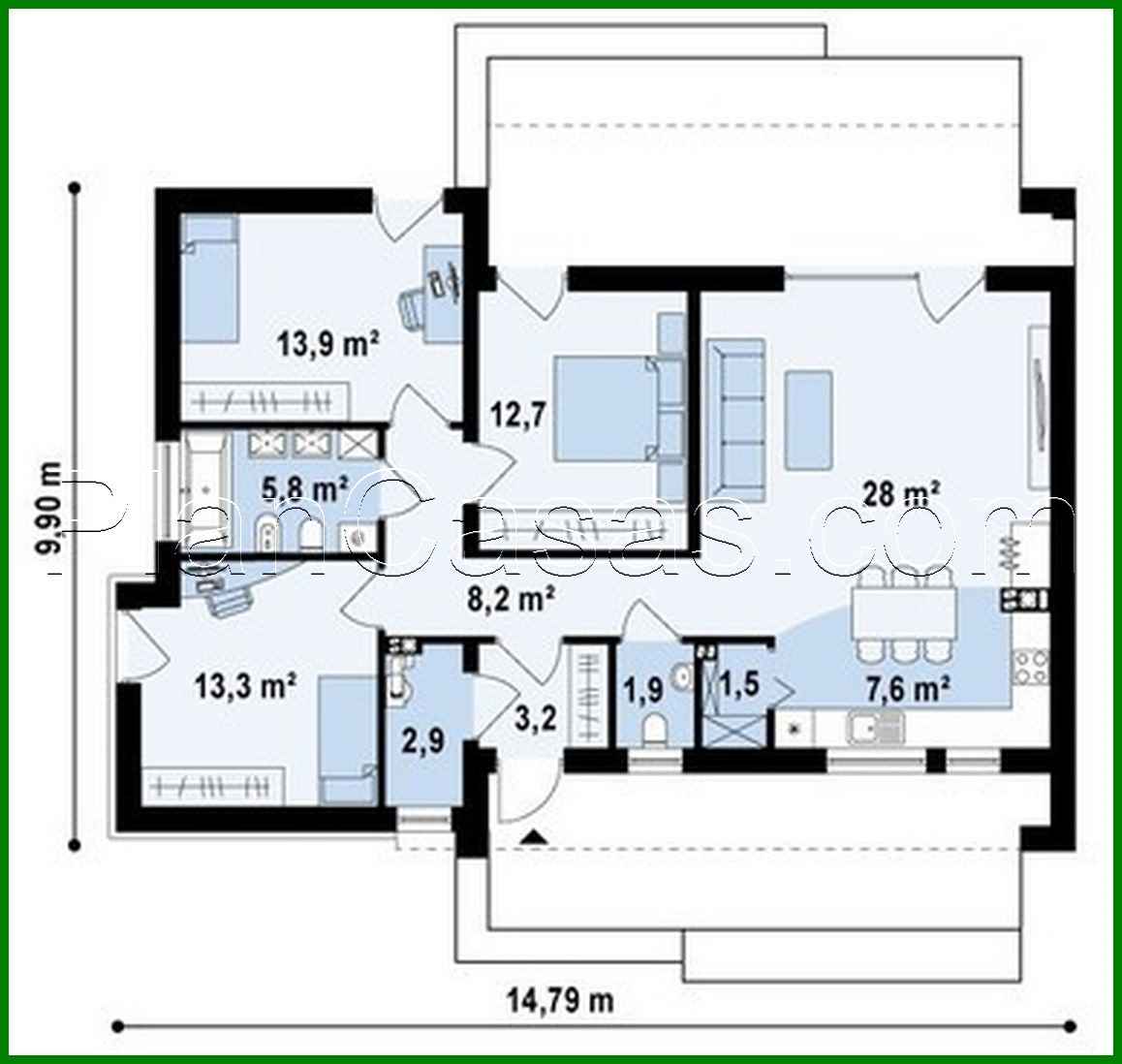 Visualization gallery - The project of a one-story bungalow-style cottage