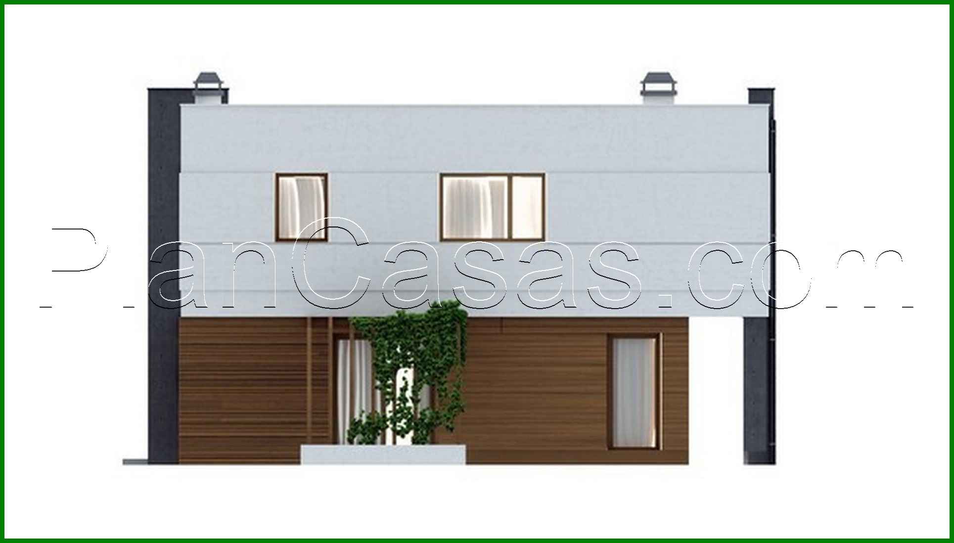 Visualization gallery - Project of a modern cottage with a terrace and a garage for 2 cars