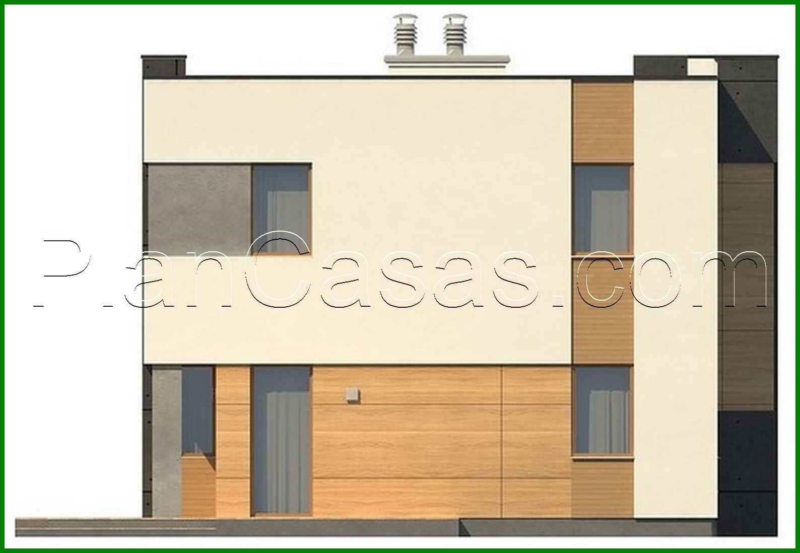 Visualization gallery - A project of a two-story modernist cottage with a garage and a terrace