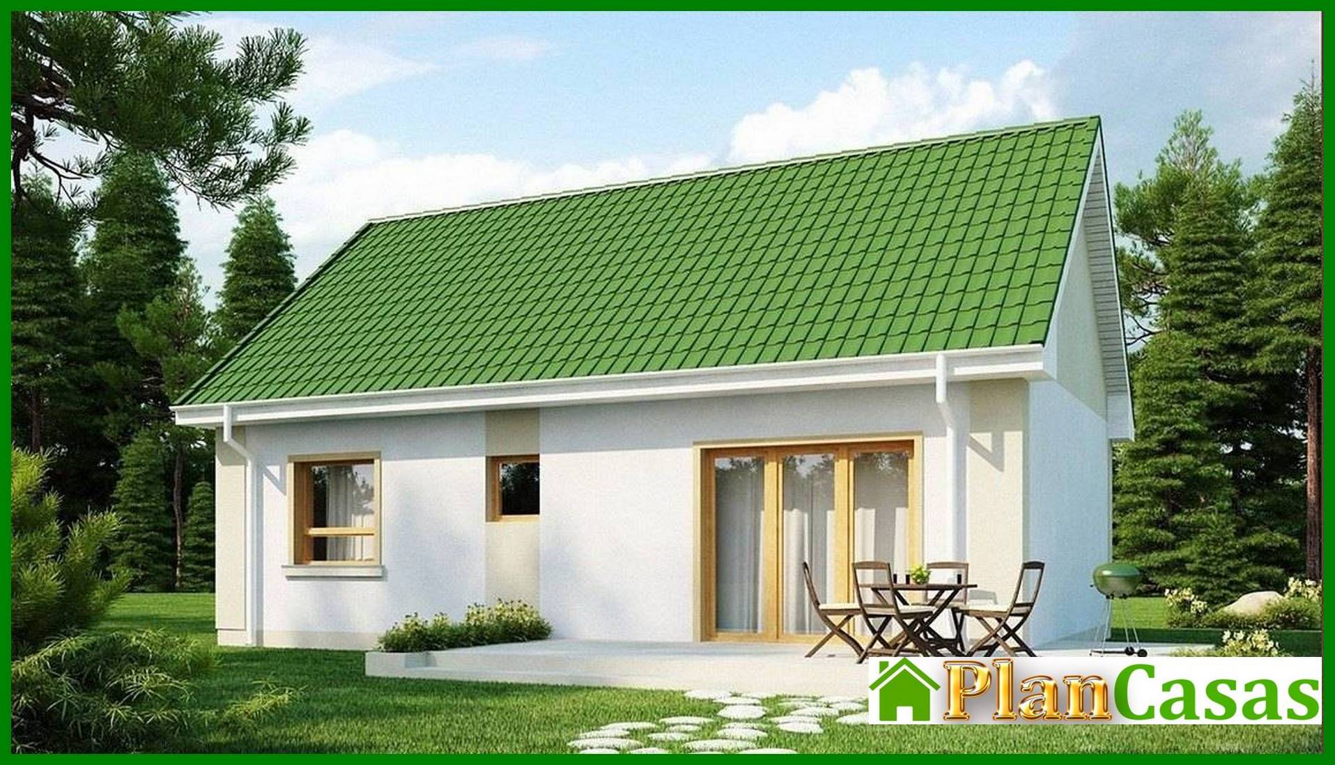 Visualization gallery - Project of a house with a gable roof and an attic room