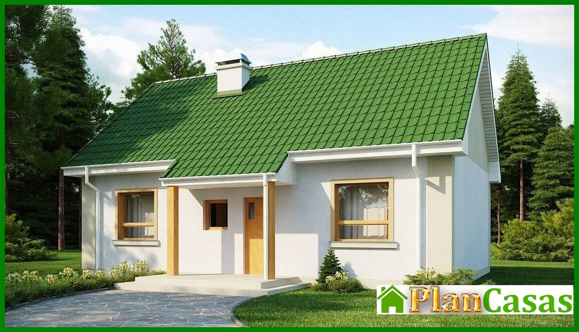 Project of a house with a gable roof and an attic room house plan