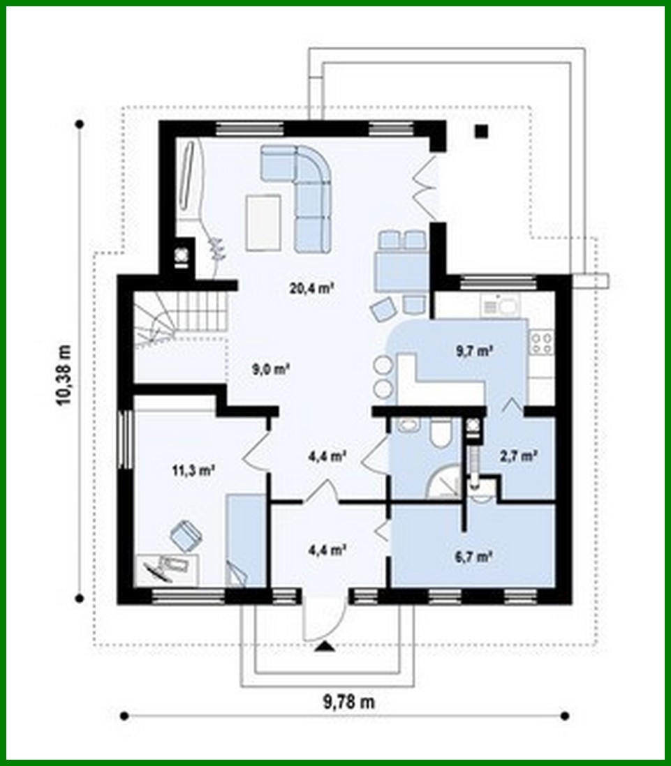 Visualization gallery - Simple house project with a balcony above the entrance