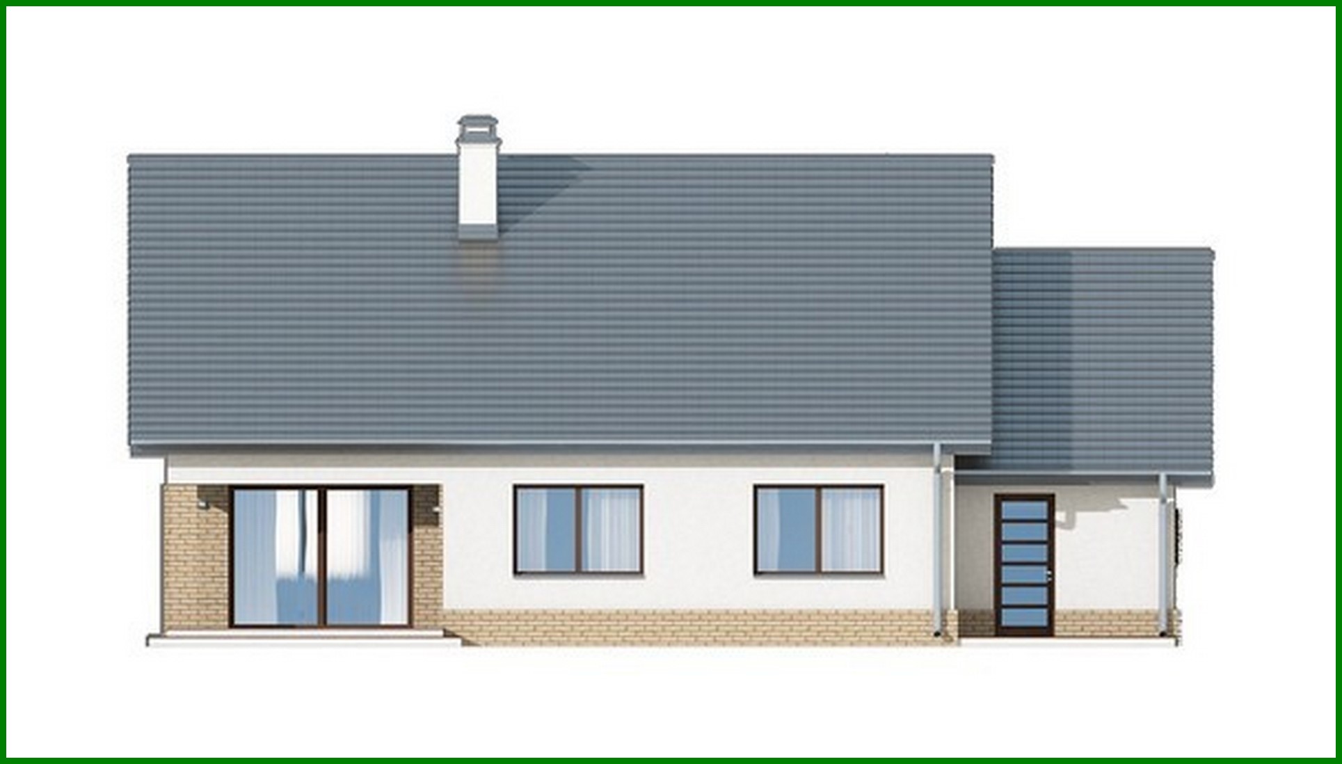 Visualization gallery - The project of a one-story cottage with an attic provided