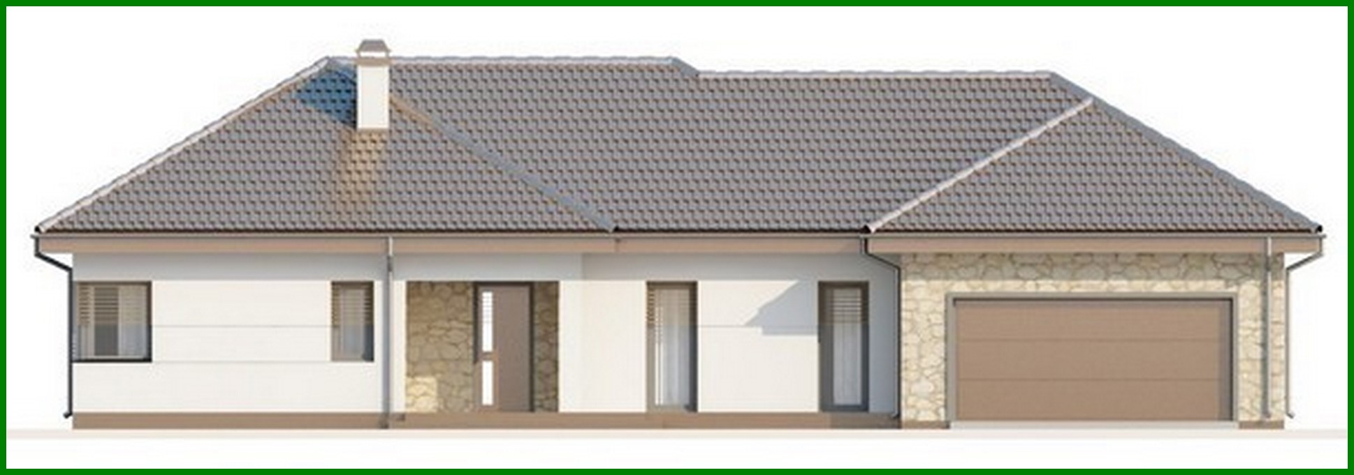 Galería de visualizaciones - Proyecto de una casa de campo de una planta con garaje para dos coches y cuarto de servicio