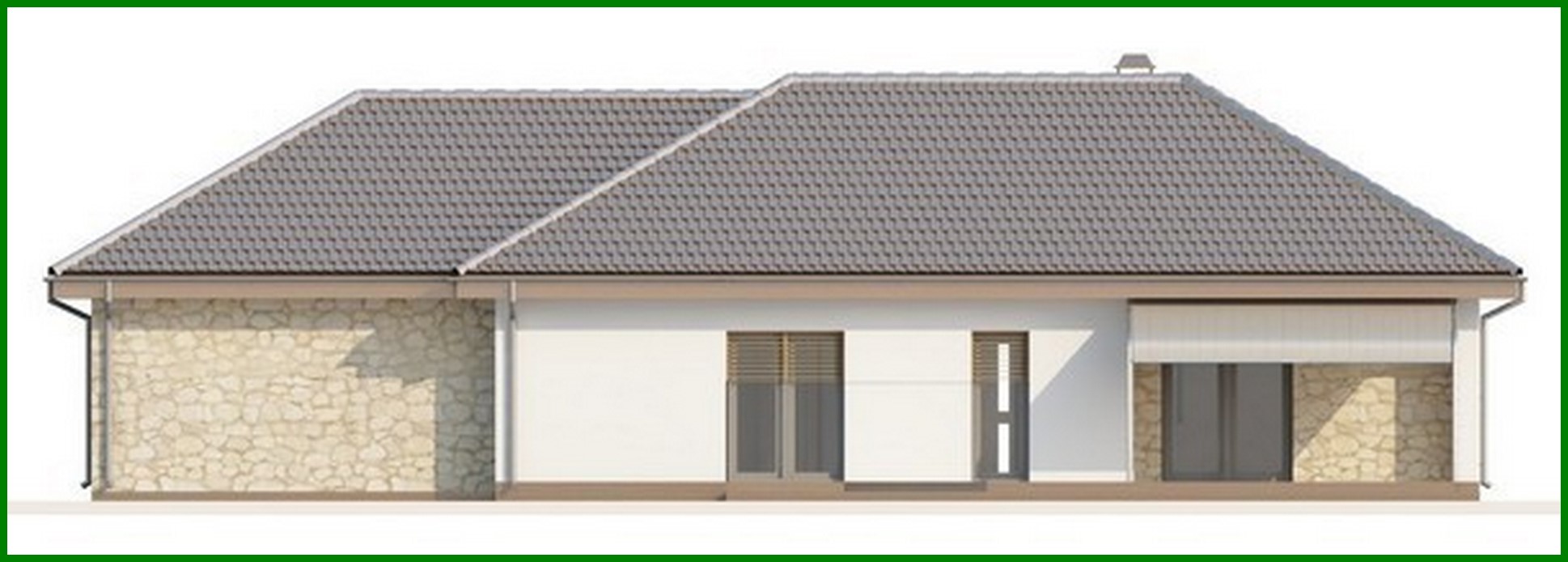 Galería de visualizaciones - Proyecto de una casa de campo de una planta con garaje para dos coches y cuarto de servicio