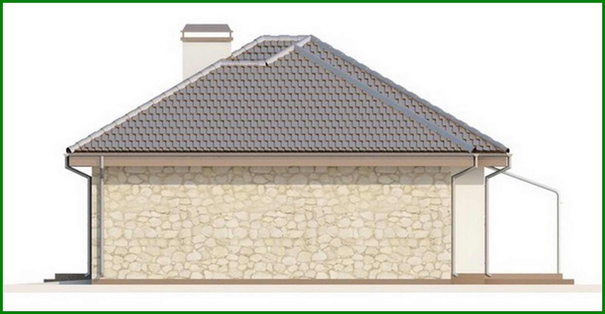 Galería de visualizaciones - Proyecto de una casa de campo de una planta con garaje para dos coches y cuarto de servicio