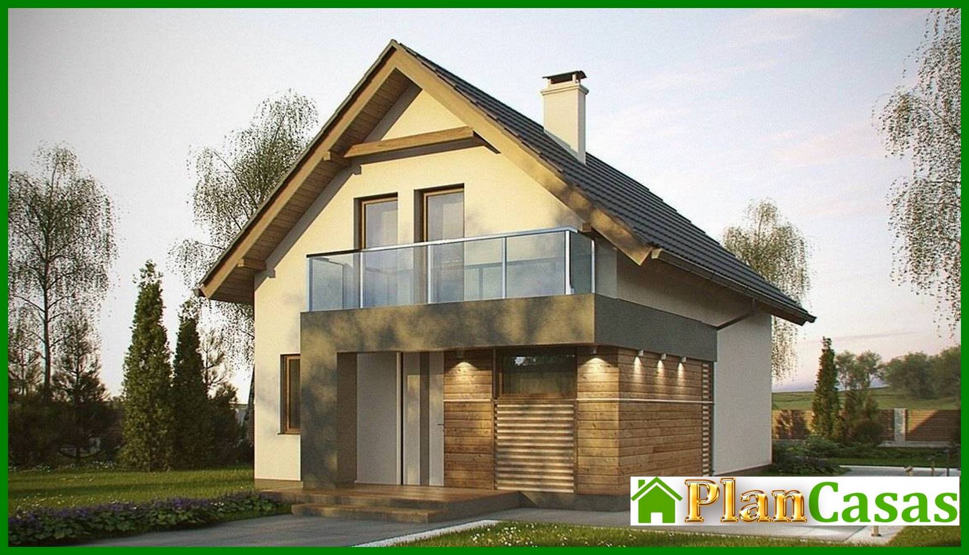 Small classic house project for a narrow plot house plan