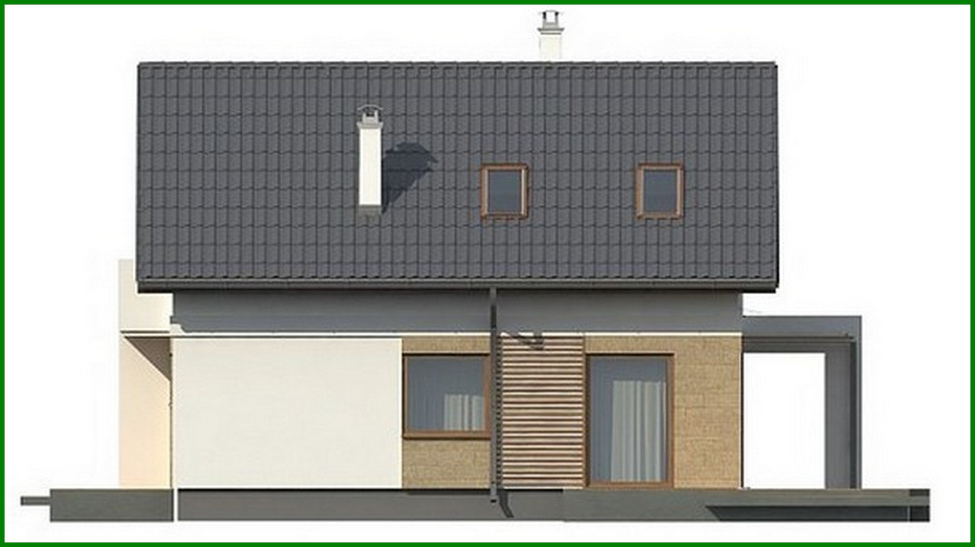Visualization gallery - A project of a small cottage for a narrow plot