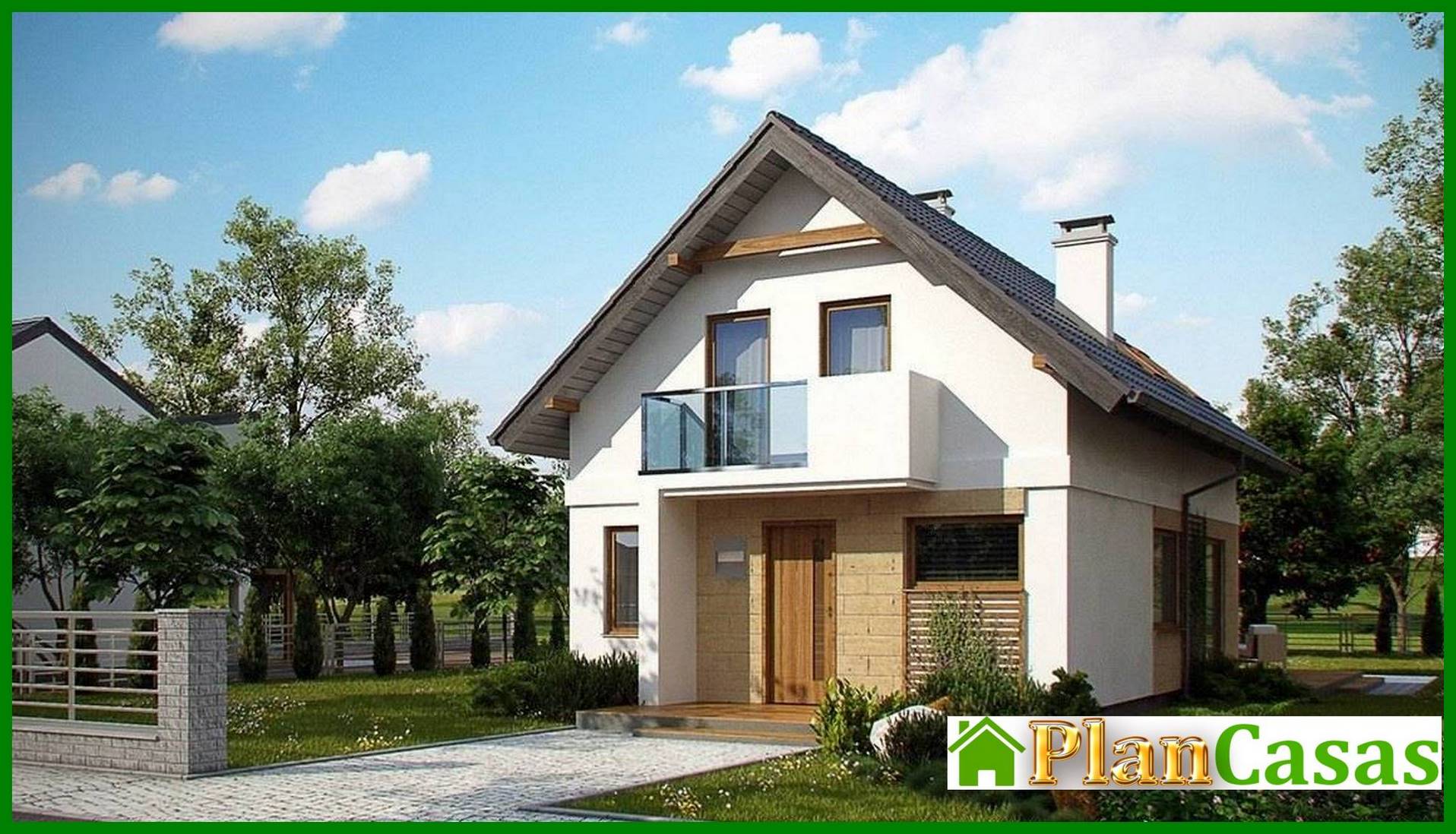 A project of a small cottage for a narrow plot house plan